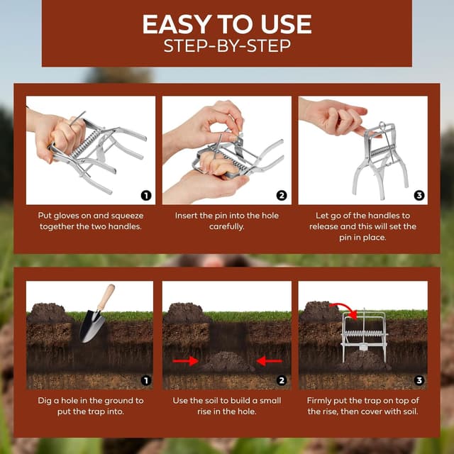 Thumbnail 2 de REPELEM Claw Mole Trap Reusable Mole Traps 🕳