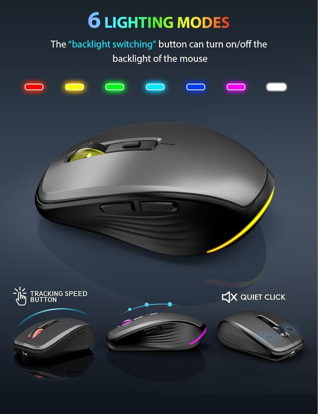 Thumbnail 5 de SABLUTE Wireless Keyboard and Mouse Combo, Rechargeable