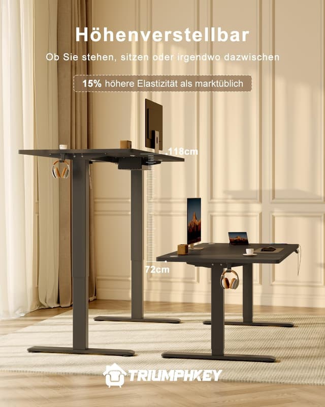 Detalle 1 de TRIUMPHKEY Scrivania regolabile 160 x 80