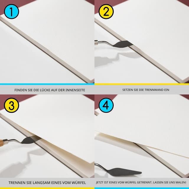 Detalle de MEEDEN Aquarellpapier Baumwolle 20 Blatt, 300 g/m², glatt, säurefrei (18 x 12,5 cm) für Aquarell & Mischtechnik