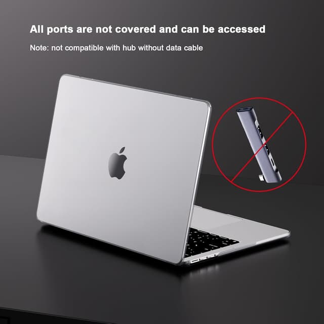 Detalle de eleger Matte Crystal Case for MacBook Neo 13 inch (A3404 A18 Pro) in Silver Transparent – ultra-thin hard cover