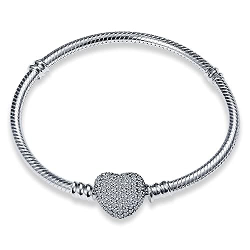 Detalle de XWN Pulsera de mujer en plata 925 con motivo de serpiente y compatible con charms