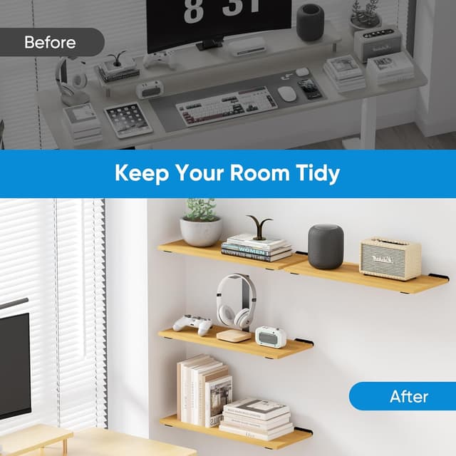 Thumbnail 4 de TESSTINA Équerres d’étagère 30 cm lot de 8 noir