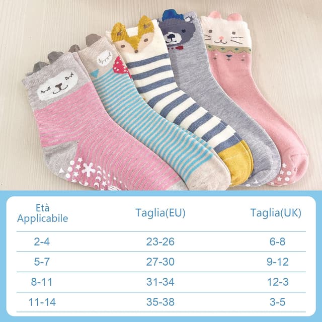 Thumbnail 6 de PUTUO Calzini Antiscivolo Bambina 5 paia