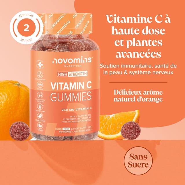 Detalle de Novomins Gummies Vitamine C 250 mg sans sucre