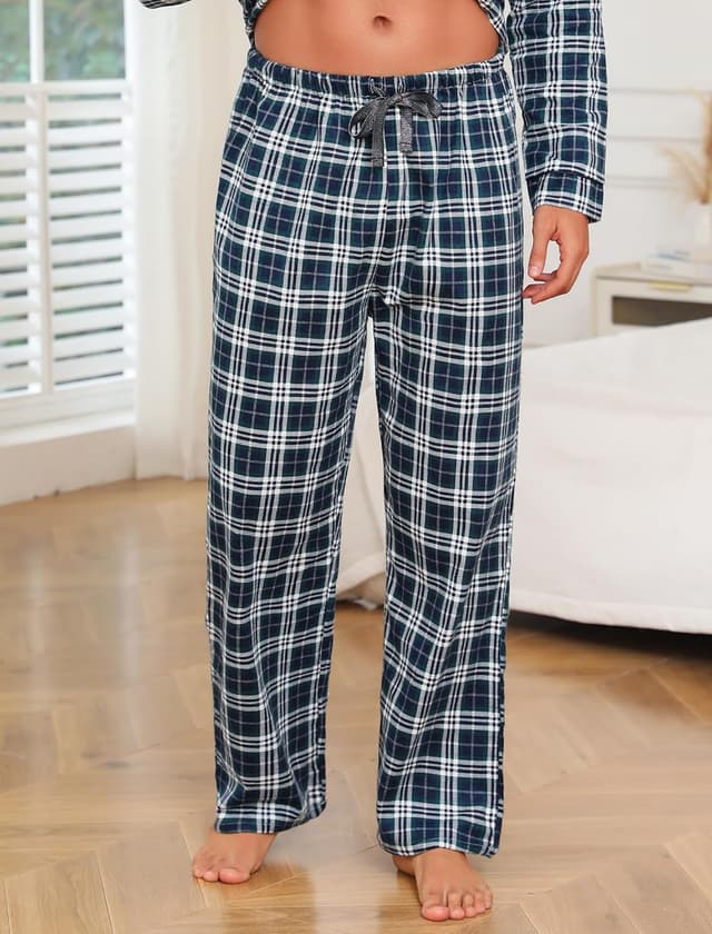 Detalle de ENJOYNIGHT men’s flannel cotton pyjama bottoms with drawstring