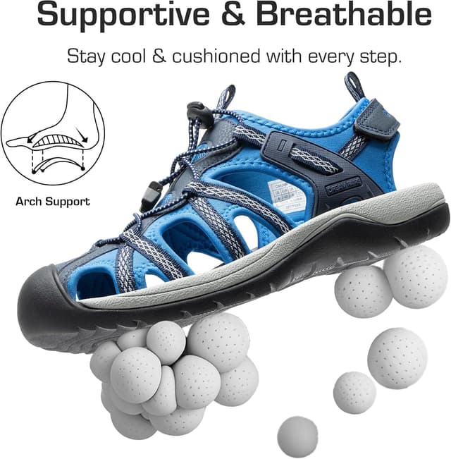 Detalle de DREAM PAIRS DMUMST2505 – Sandales sportives d’été pour homme antidérapantes et respirantes