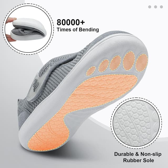 Detalle de JOINFREE Women’s Wide Fit Barefoot Walking Shoes with Adjustable Strap – Zero Drop Comfort Trainers