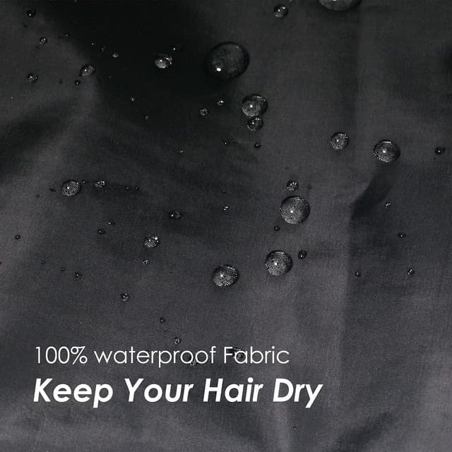 Detalle de Auban Extra Large Shower Cap (XL) — Double-Layer Waterproof Reusable Bonnet for Long Hair, Braids & Locs (Black)