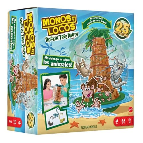 Detalle de Mattel Games Tumblin Monkeys Rockin Tree, juego de mesa 🎲