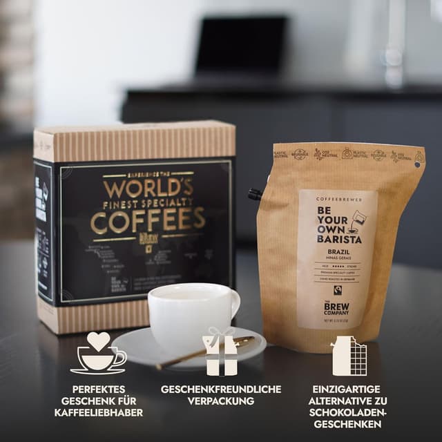 Detalle 2 de Innovatives Kaffee Geschenk Set (Single Estate & Bio) – 5 Spezialitäten im Coffeebrewr Probierset