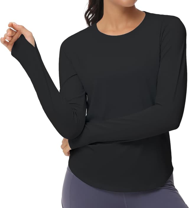 Detalle de THE GYM PEOPLE Women’s Long Sleeve Workout Shirts with Thumb Holes