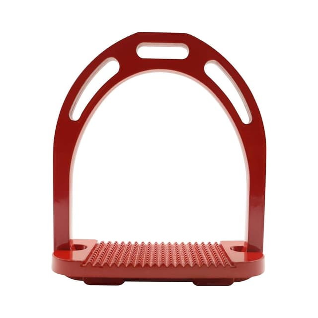 Detalle de AK Riding Sports aluminium light weight equestrian stirrups with coated colours (Red, 4.75 in)