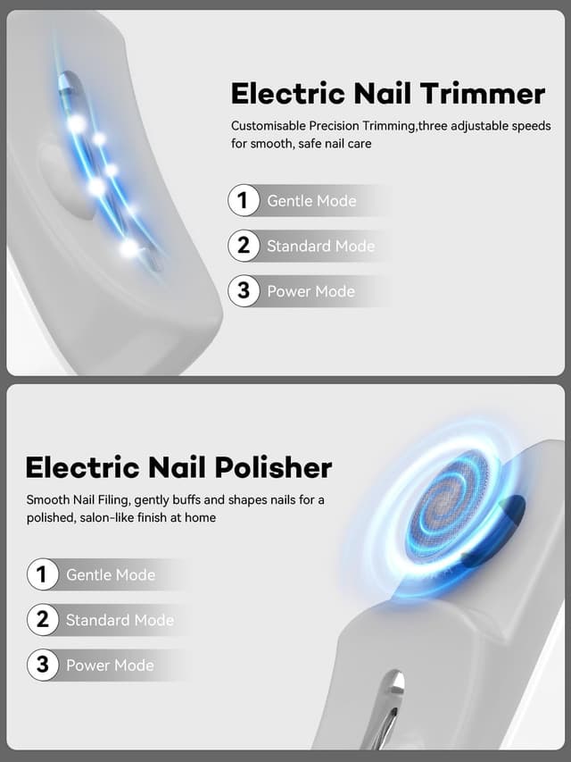 Detalle 2 de Tagliaunghie Elettrico 3 in 1 400 mAh