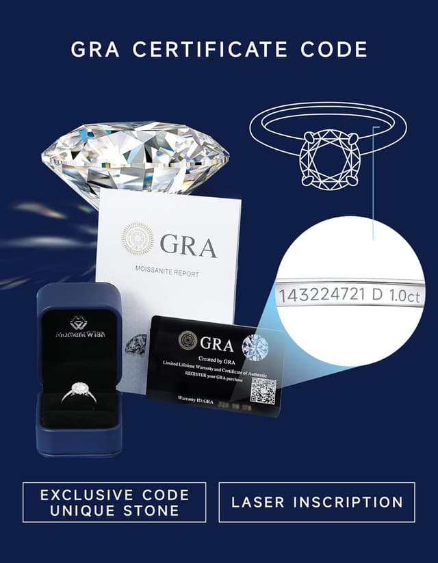 Detalle de MomentWish Anello Uomo Moissanite 0,5 ct