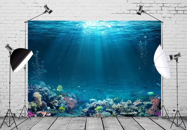 Detalle de BELECO Underwater World Backdrop (2.1x1.5m) polyester fabric undersea photography background