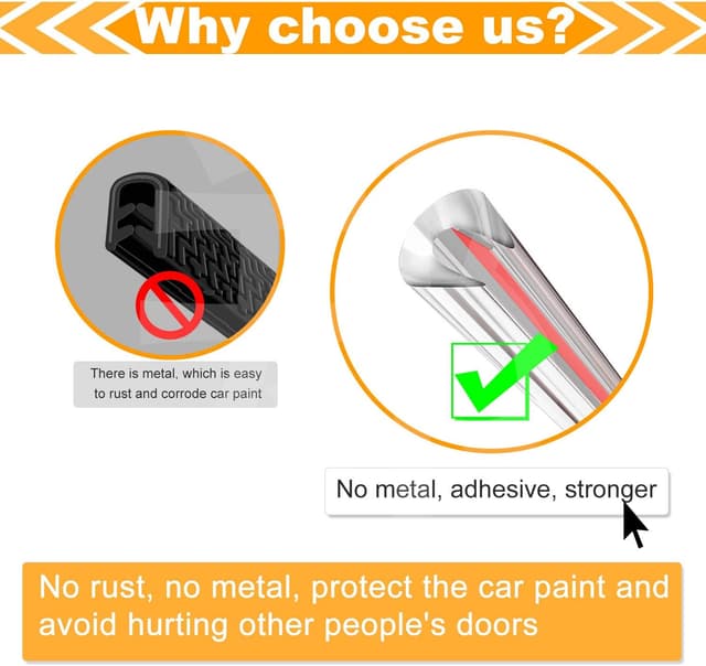 Detalle de Kantenschutz für Autotüren mit Gummidichtung (U-Form), transparent, 5 m