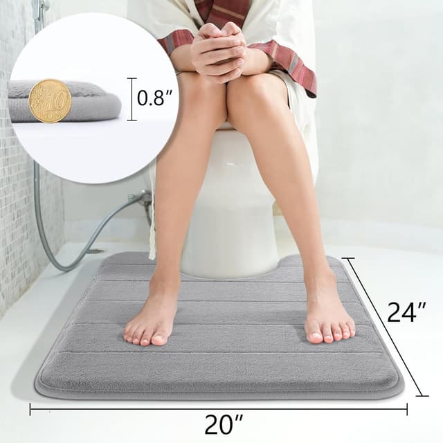 Detalle de Yimobra Memory Foam Toilet Bath Mat U-Shaped 24x20 in ๐ฝ