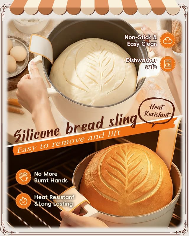 Thumbnail 6 de RYMTOX Complete Sourdough Starter Kit with 9-Inch Proofing Basket and Full Accessories