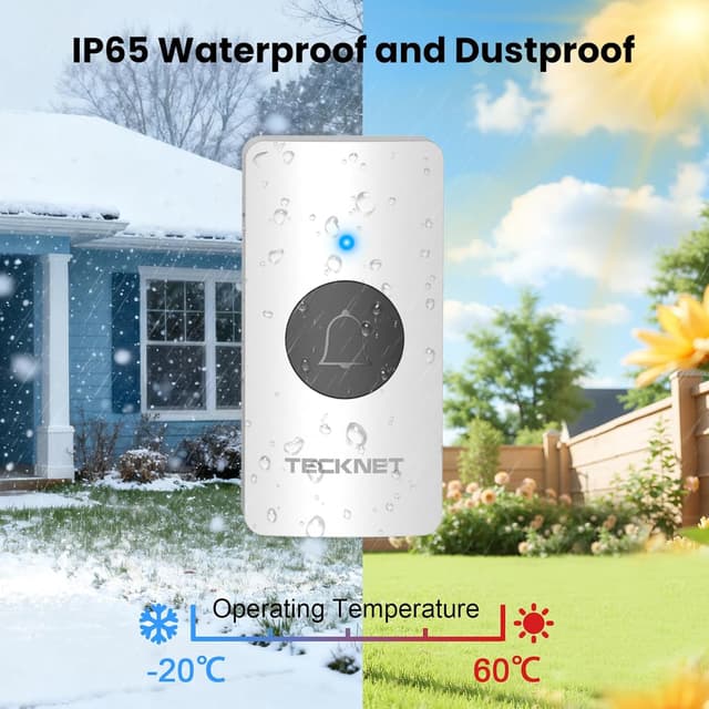 Thumbnail 3 de TECKNET Wireless Doorbell 2 Receivers