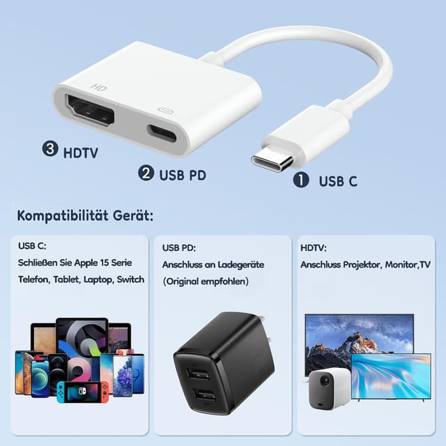 Thumbnail 4 de VVG USB C HDMI Adapter 4K 100W