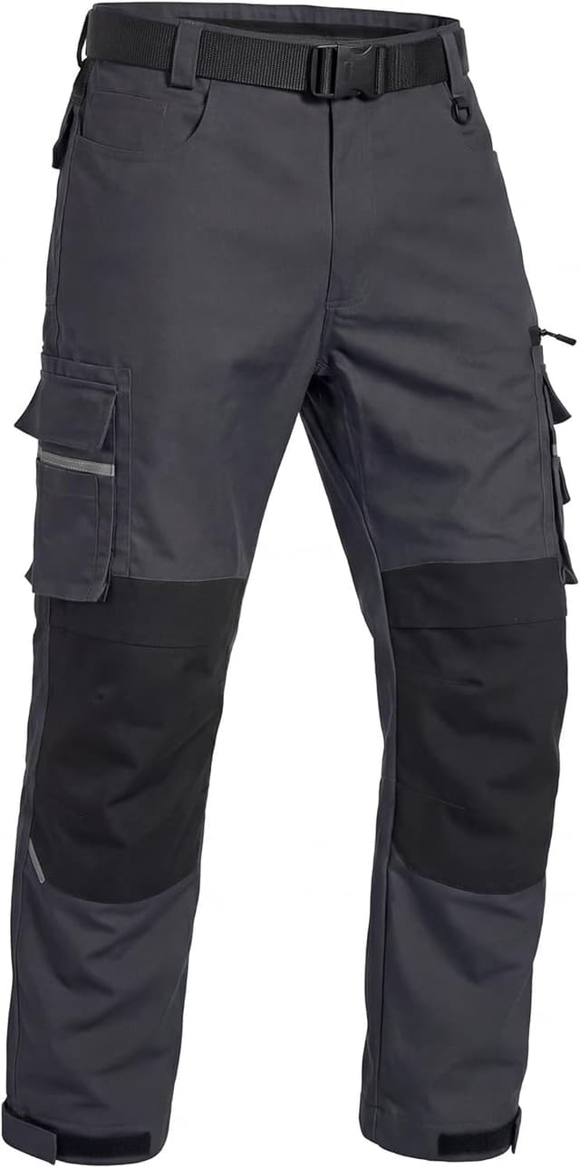 Detalle de Elainone robuste Arbeitshosen für Männer mit 6 Taschen und Kniepolster-Taschen