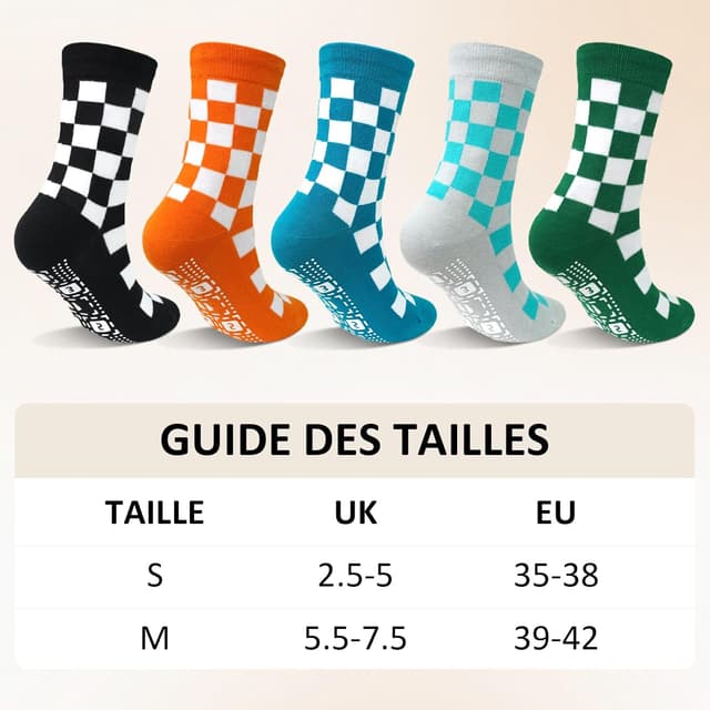 Thumbnail 6 de ZAKASA chaussettes antidérapantes femme sport (coton respirant) — lot de 5 paires