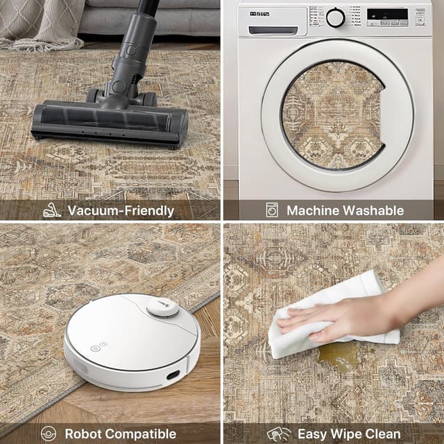 Detalle 2 de BEIMO tappeto vintage 200x290 cm antiscivolo