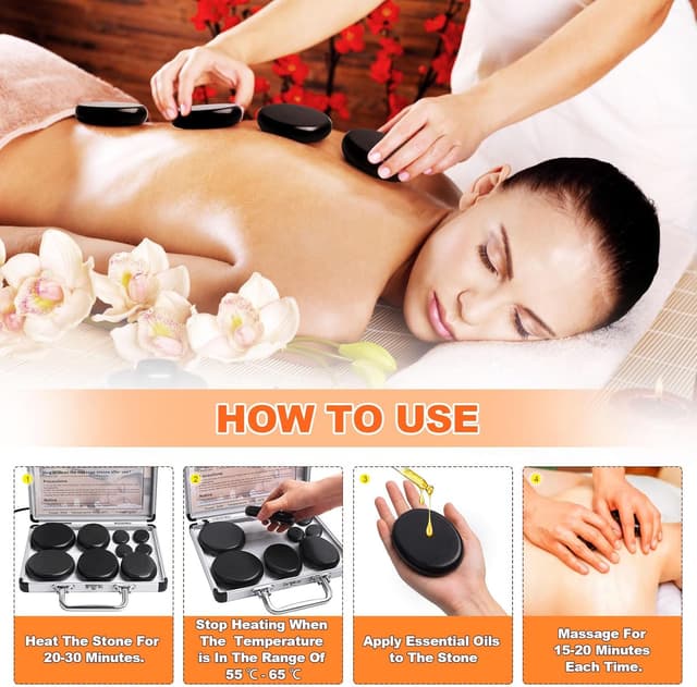 Detalle 2 de Hot Stone Massage Set mit 9 Steinen