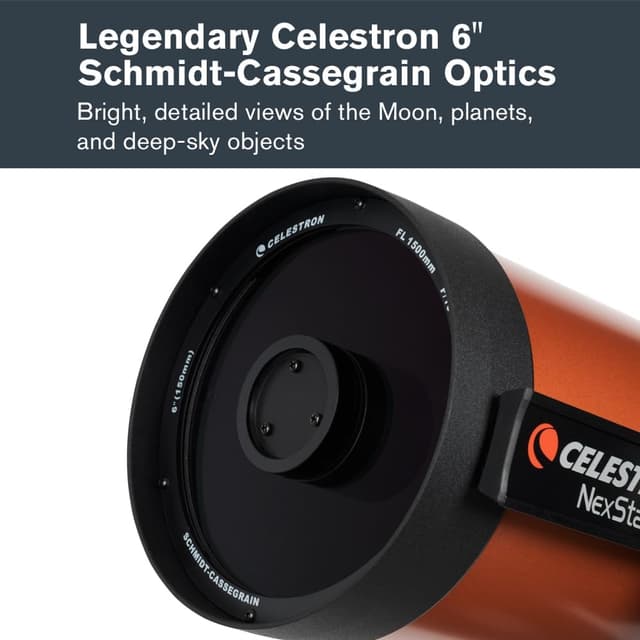 Detalle de Celestron NexStar 6SE Computerised Schmidt-Cassegrain Telescope (11068) with Fully Automated GoTo Mount, SkyAlign & XLT Coating