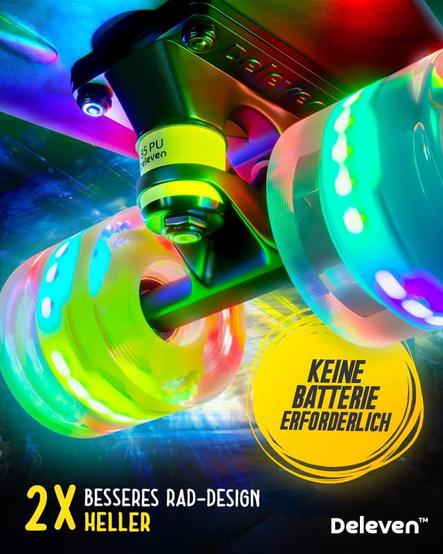 Detalle 2 de D Deleven Skateboard mit LED 56 cm