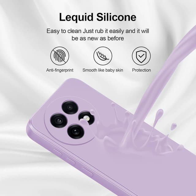 Detalle 2 de GiiYoon Liquid-Silikon Hülle für OnePlus 13R – kratzfestes Mikrofaserfutter, Rundumschutz (lila)