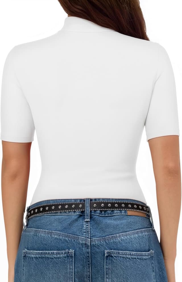 Detalle 2 de ALGALAROUND women’s 1/2-sleeve turtleneck fitted tops (rayon/spandex)