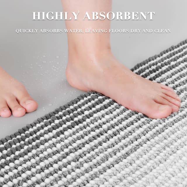 Detalle de BSICPRO chenille bath rug set, 2 piece