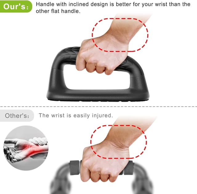 Detalle de SELEWAERE Calisthenics Liegestützgriffe Set mit Dip-Barren – weicher Griff, rutschfeste Unterseite