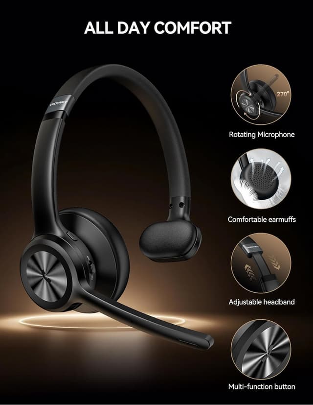 Thumbnail 5 de TECKNET Bluetooth Headset 50h