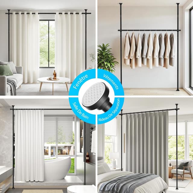 Thumbnail 5 de AIZESI Tringle à Rideaux Verticale 242–351 cm 📐