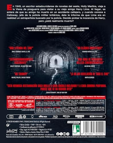 Detalle de El Tercer Hombre (1949) — 4K UHD + Blu-ray 📀