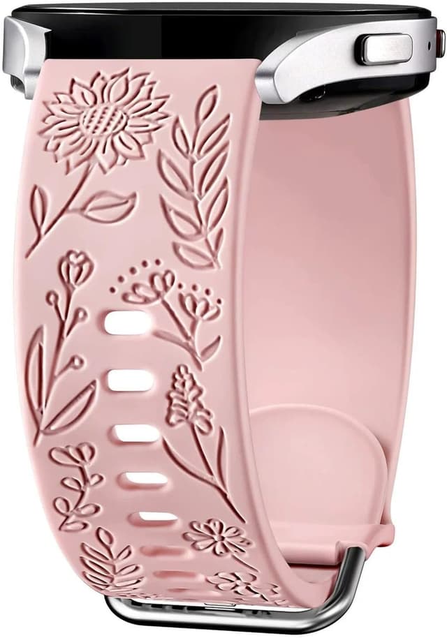 Detalle de Panda Bobo Sunflower Engraved 20mm Soft Silicone Strap for Samsung Galaxy Watch (40mm–47mm)