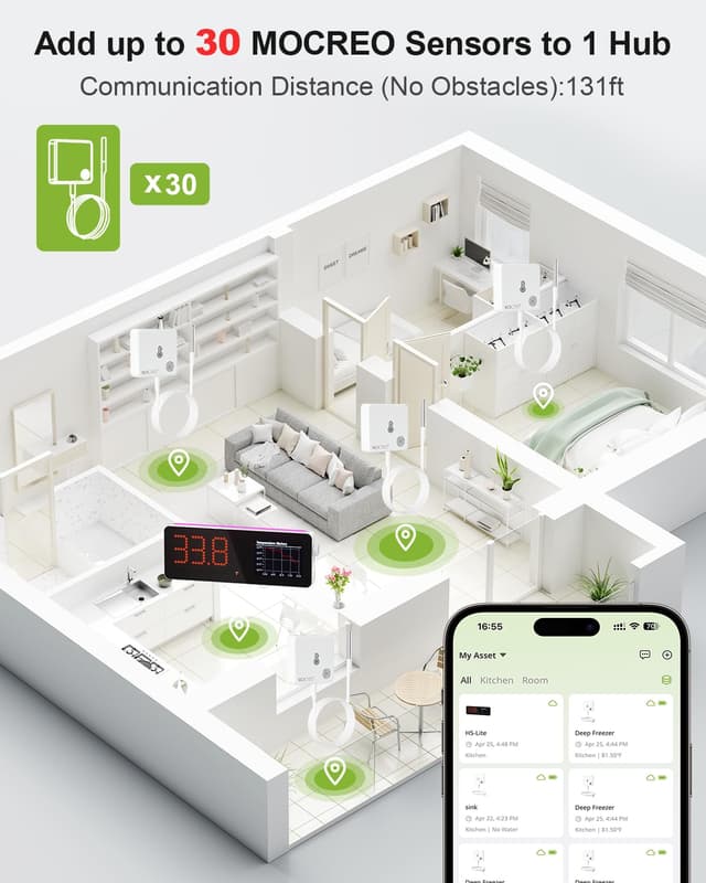 Thumbnail 4 de MOCREO WiFi Freezer Thermometer 2-Year 🌡