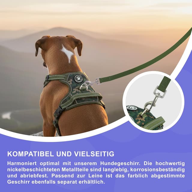 Detalle de Reichstadt Pets guinzaglio robusto in PVC impermeabile con moschettone inox 360° – 10 m