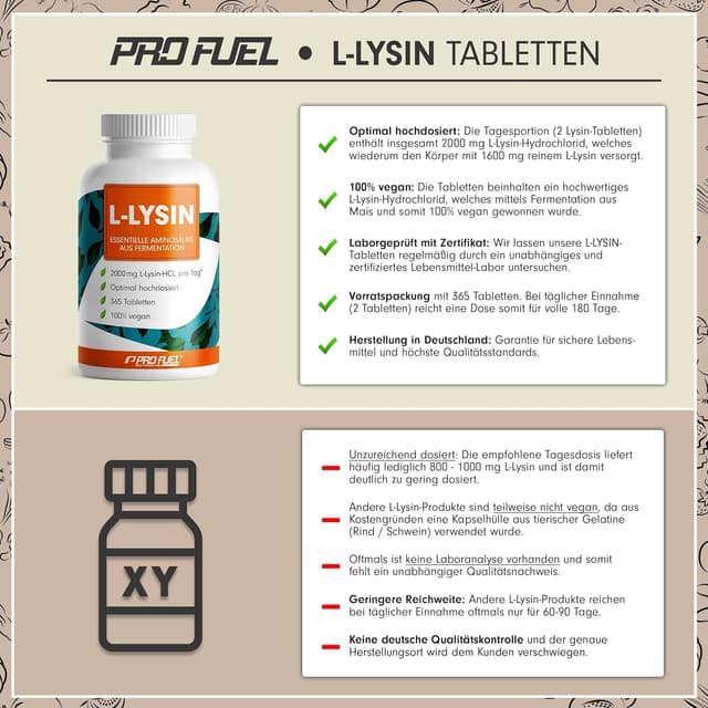 Detalle de L-Lysin Tabletten 365 đź’Š