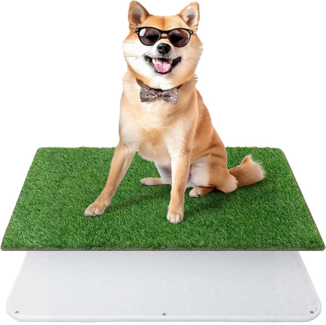 Detalle de Artificial Grass Dog Toilet Mat with Reusable Puppy Pad (62x99cm) for Potty Training