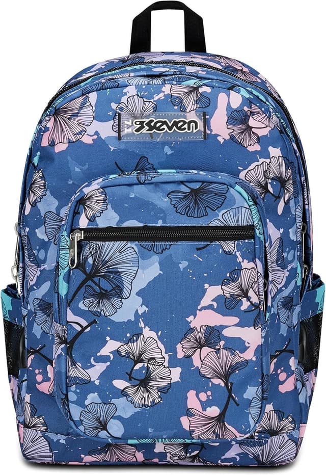 Detalle de Seven Zaino Scuola Freethink Viola Blu con USB, doppio scomparto e supporto per PC/tablet