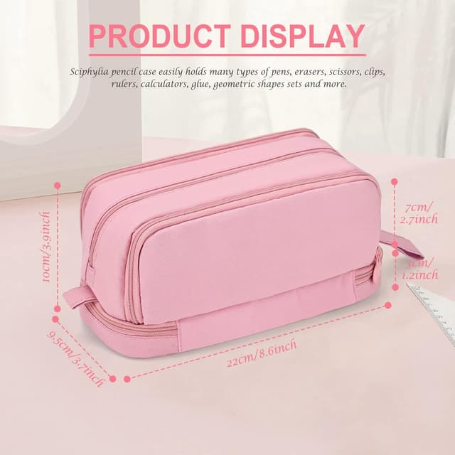 Detalle 2 de Sciphylia astuccio grande a 4 scomparti in tessuto, con cerniera in metallo