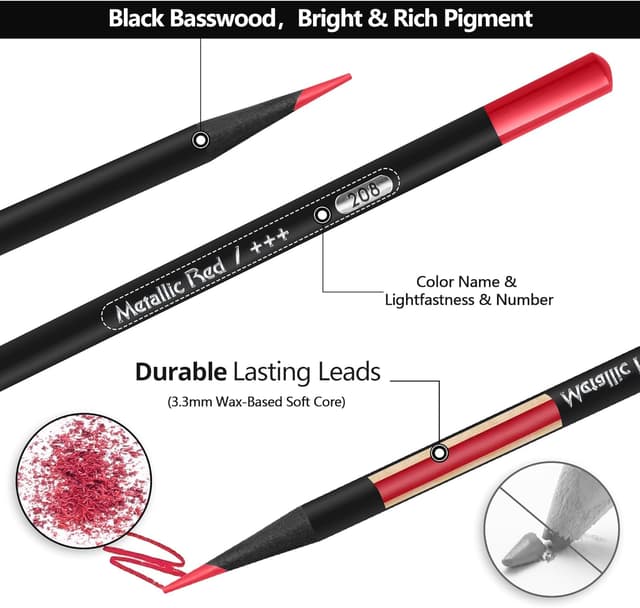 Thumbnail 2 de HIFORNY 75 Buntstifte 72 Farben Premium Black