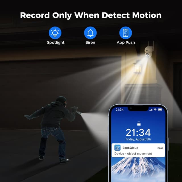 Detalle 2 de Hiseeu 4MP Caméra Surveillance WiFi Extérieur Solaire