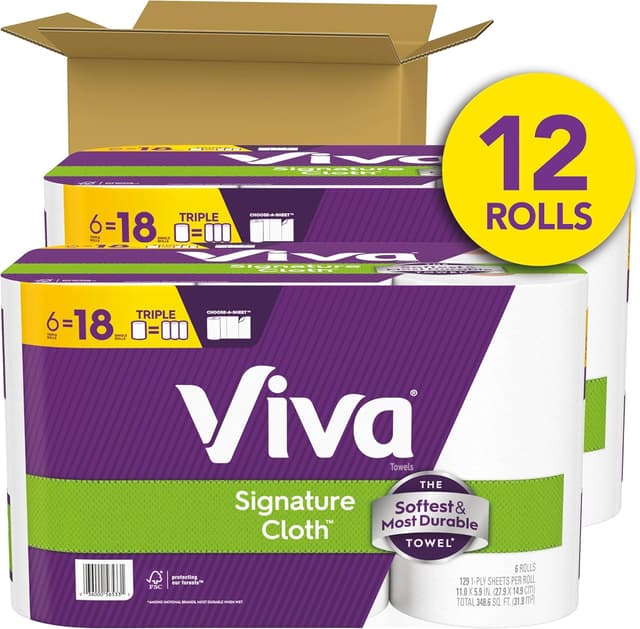 Thumbnail 1 de Viva Signature Paper Towels 12 rolls, 129 sheets 🧻