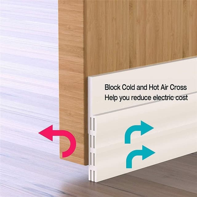 Detalle 2 de HEQUN Calfeutrer bas de porte adhésif 500 x 5 cm en silicone (isolation phonique et thermique) blanc