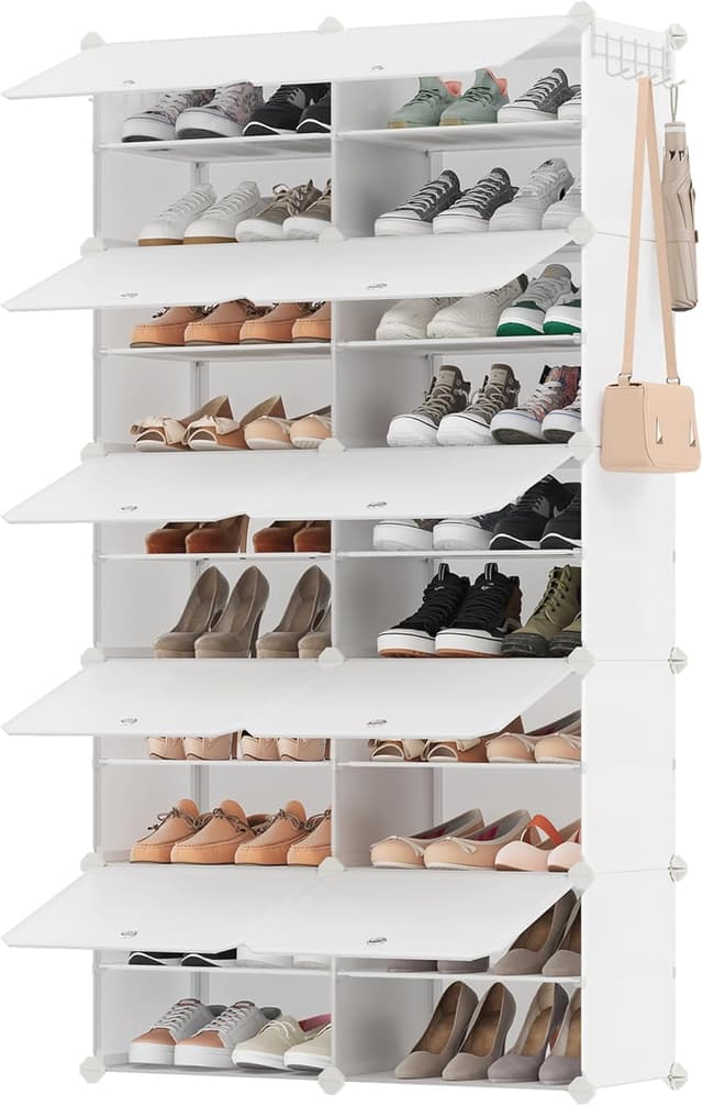 Detalle de SONGMICS Scarpiera modulare bianco nuvola LPC035W02 da 10 scomparti (fino a 40 paia)